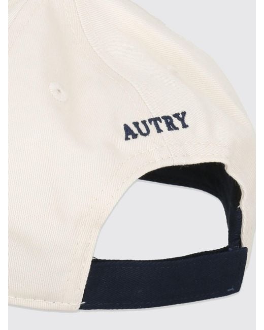 Autry White Cotton Hat With Embroidered Logo for men