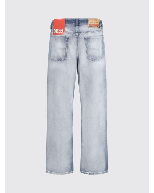 DIESEL Blue D-Macro Cotton Denim Jeans for men