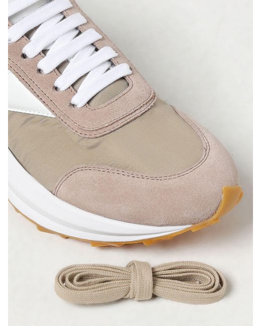 Sneakers in camoscio e nylon di Corneliani in White da Uomo