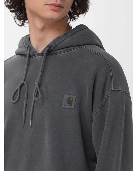 Carhartt Gray Cotton Logo Hoodie for men
