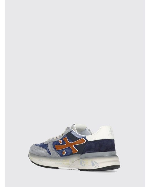 Premiata White Mick Suede And Nylon Sneakers for men