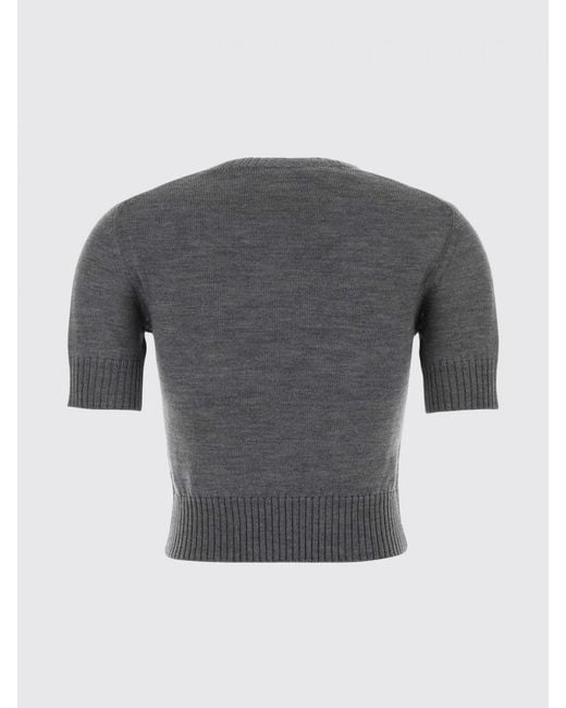 Jil Sander Gray Virgin Wool Knit Top