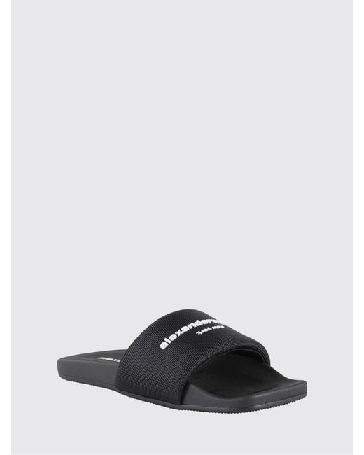 Alexander Wang White Rubber And Mesh Sliders