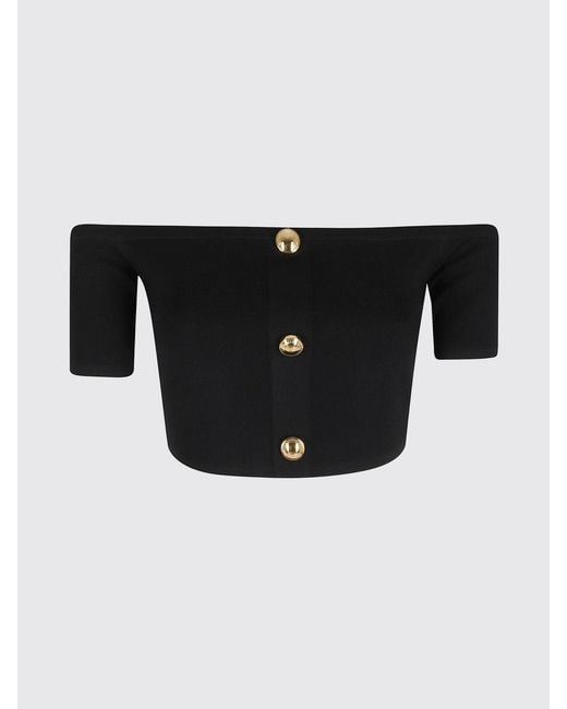 Elisabetta Franchi Black Viscose Blend Cropped Top