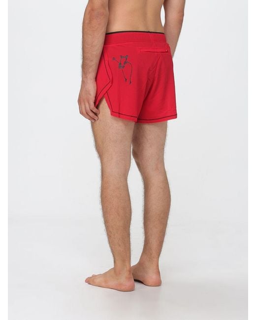 Y-3 Red Ripstop Nylon Training Shorts With A Skull Print And Elastic Waist for men