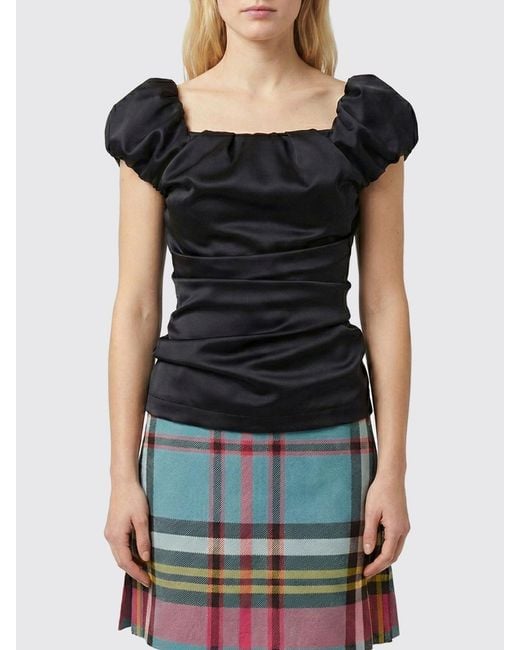 Vivienne Westwood Black Ginnie Draped Polyester Top