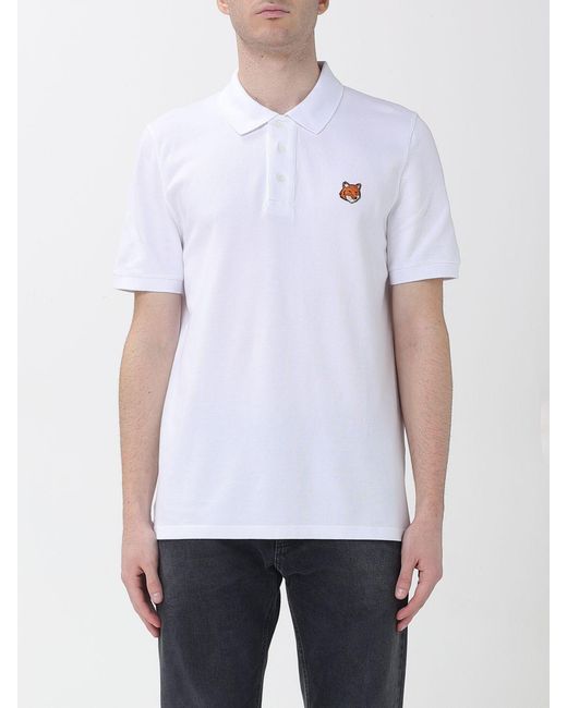 Maison Kitsuné White Maison KitsunÉ Cotton Polo Shirt With Logo for men