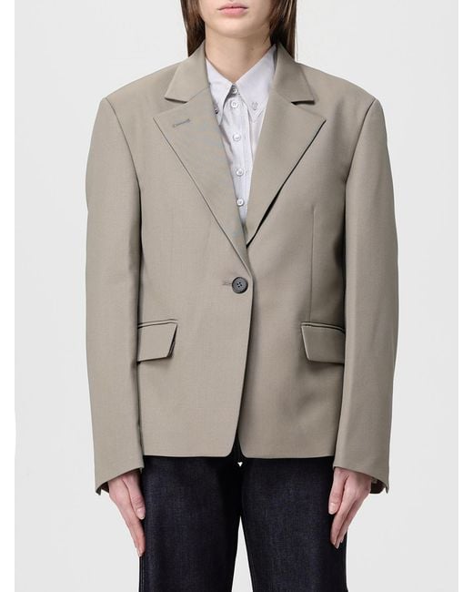 Low Classic Gray Structured Wool Blend Blazer