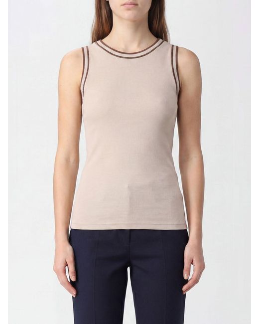 Fabiana Filippi Blue Stretch Cotton Top