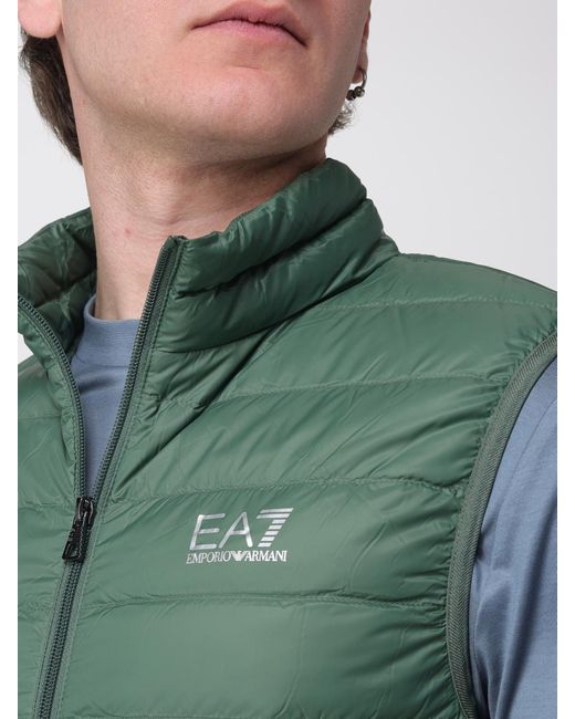 EA7 Green Padded Nylon Vest for men