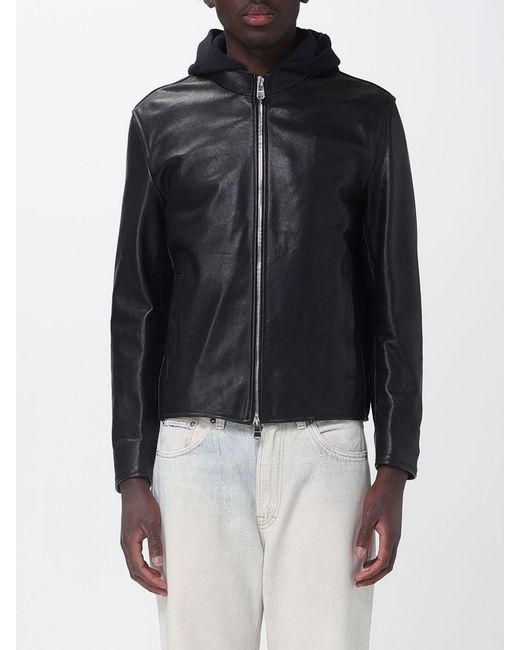 Dondup Black Lambskin Leather Jacket for men