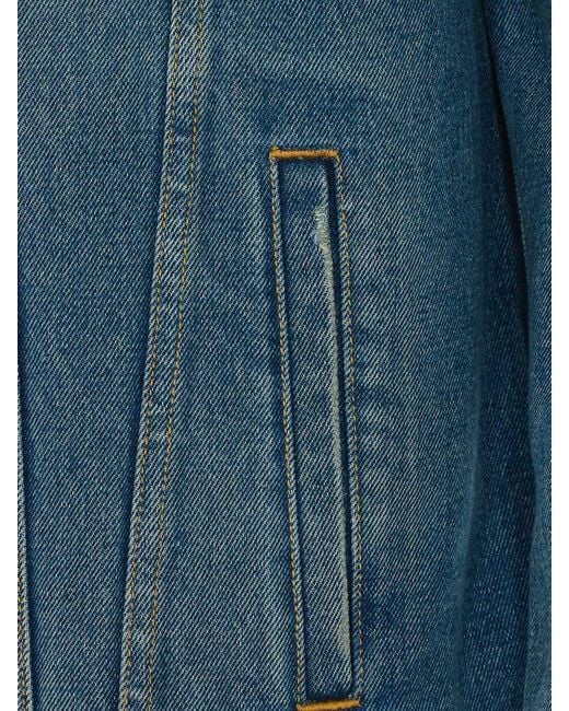 Golden Goose Deluxe Brand Blue Cotton Denim Shirt Jacket With Patch Pockets for men