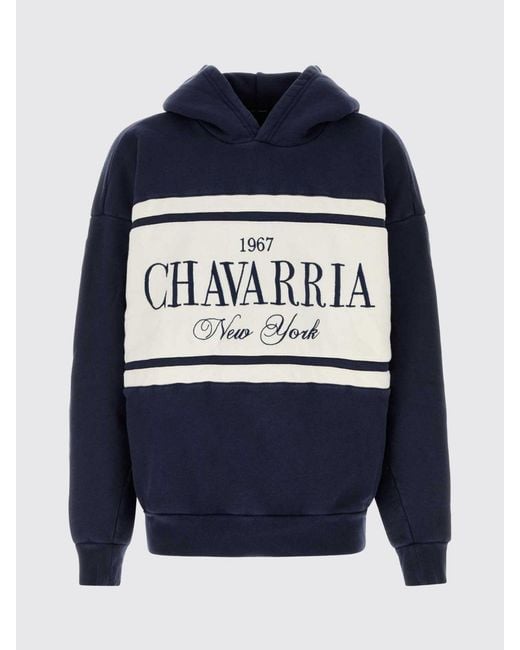 Willy Chavarria Blue Hoodie With Logo for men