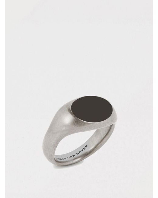 Anello Stone Signet di Dries Van Noten in White da Uomo