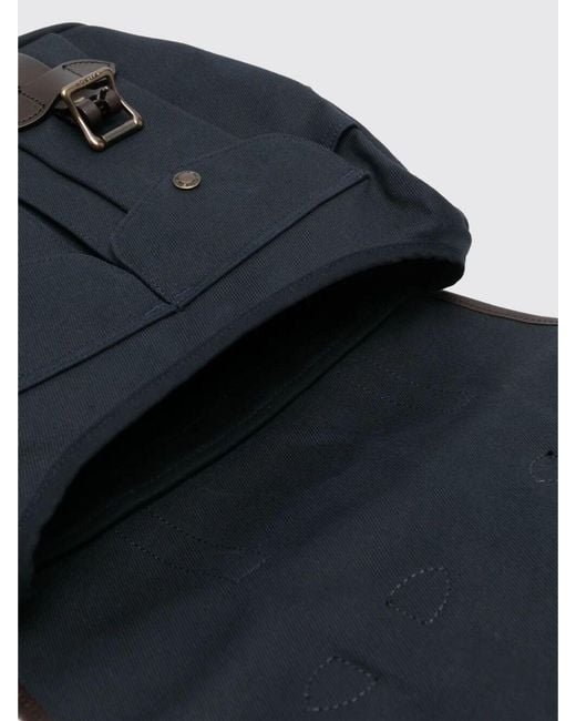 Filson Black Rugged Twill Cotton And Leather Crossbody Bag With Flap Closure for men