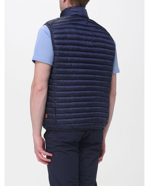 Save The Duck Blue Padded Zip Puffer Jacket for men