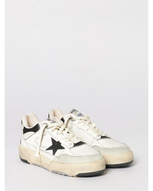 Golden Goose Deluxe Brand Natural Forty2 Used Leather And Mesh Sneakers for men