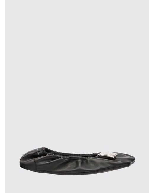 MM6 by Maison Margiela White Leather Ballerina