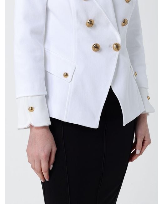 Elisabetta Franchi White Double-Breasted Blazer