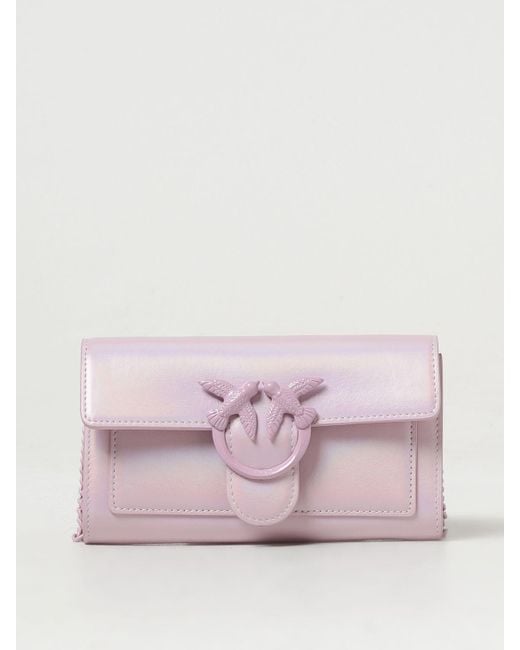 Borsa wallet Love One in pelle di Pinko in Pink