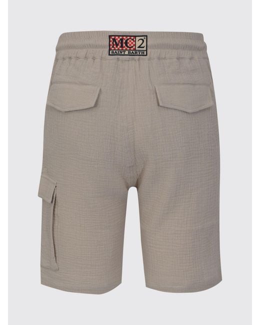 Mc2 Saint Barth Natural Cotton Cargo Shorts for men