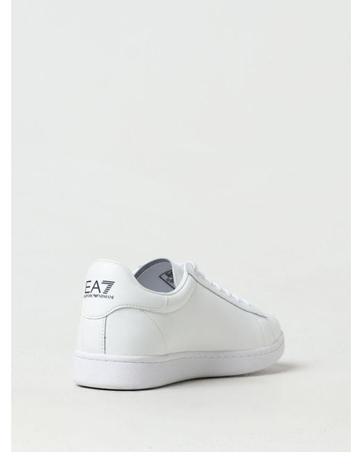Sneakers in pelle con logo di EA7 in White da Uomo