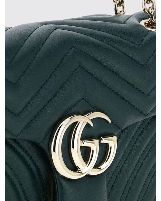 Gucci Green Gg Marmont Medium Shoulder Bag