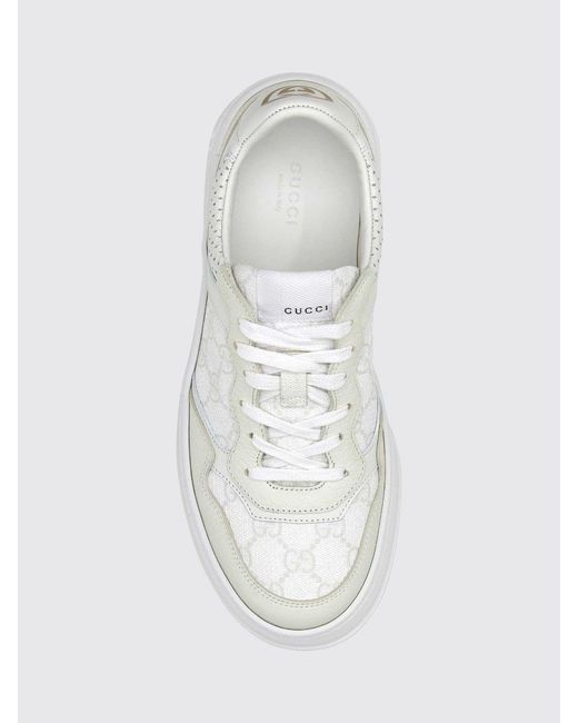 Gucci White GG Supreme Canvas & Leather Sneaker
