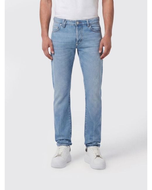 Philipp Plein Blue Cotton Slim Fit Jeans for men