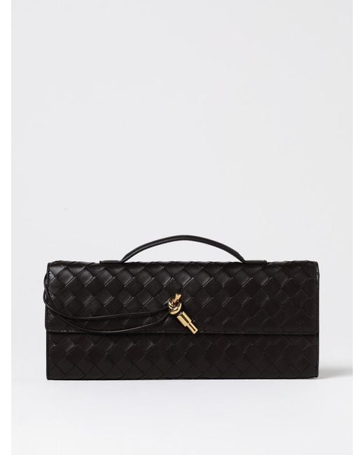 Bottega Veneta Black Andiamo Intrecciato Nappa Clutch