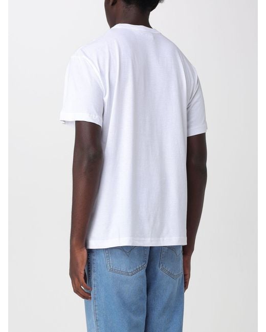 Versace Jeans Couture White Oversize Cotton T-Shirt With Logo for men