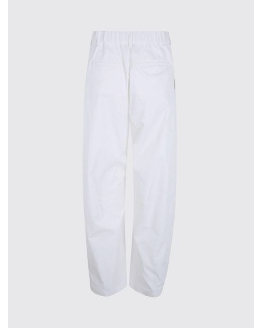 Herno White High-Waisted Wide-Leg Trousers