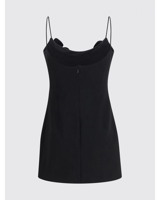 Magda Butrym Black Wool Dress With Flowers