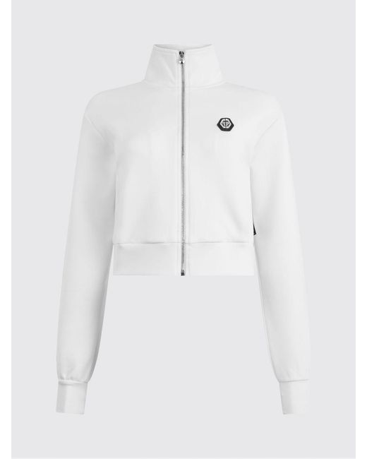 Philipp Plein White Cotton Hoodie