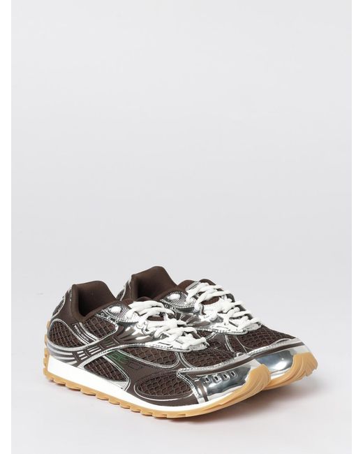 Bottega Veneta White Orbit Mesh And Rubber Sneakers
