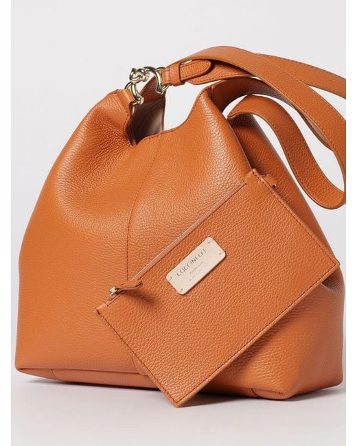 Coccinelle Orange C-Me Easy Hammered Leather Bag