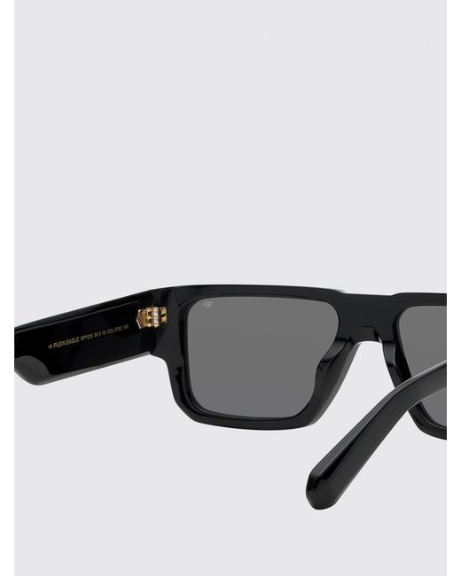 Philipp Plein Gray Eagle Aviator Acetate Sunglasses With Lettering Logo for men