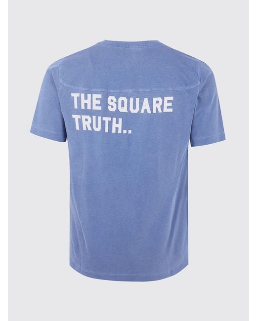 DSquared² Blue Cotton T-Shirt With Slogan Print for men