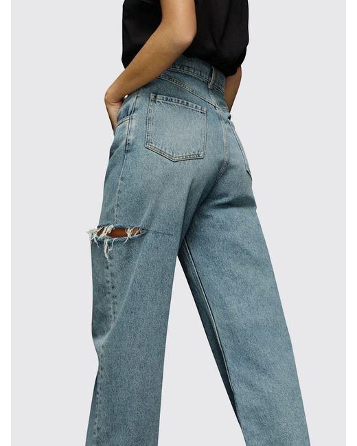 Maison Margiela Blue Straight Distressed Jeans