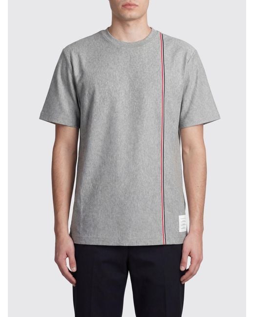 Thom Browne Gray Cotton T-Shirt for men