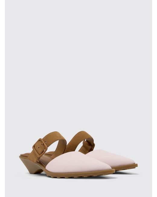 Camper White Anita Leather Mules