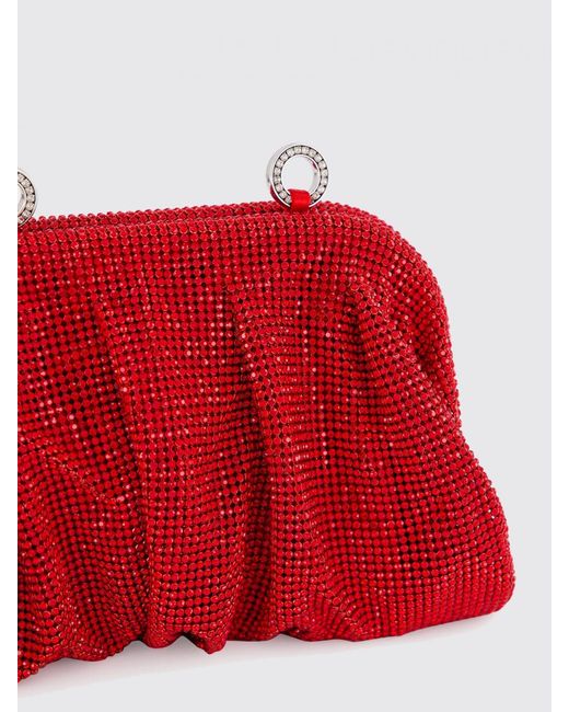 Benedetta Bruzziches Red Venus Crystal-Embellished Mini Bag With Removable Strap