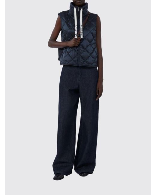Max Mara Blue Water-Repellent Quilted Padded Vest
