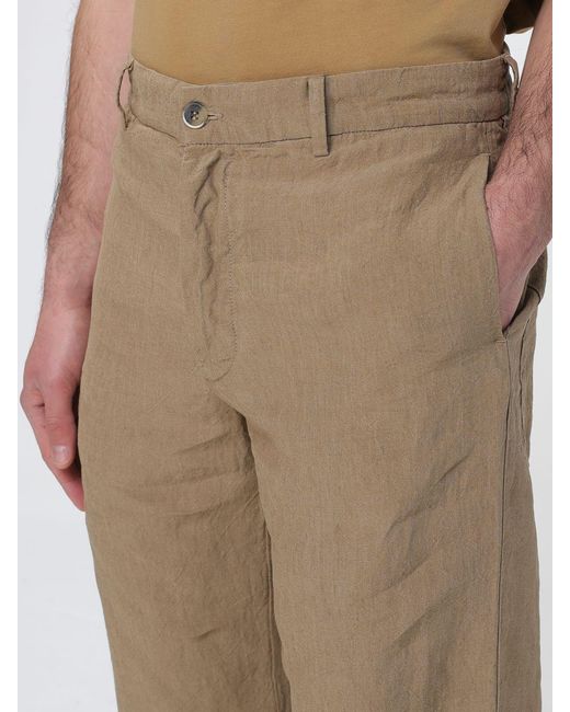 Barena Natural Wide Leg Linen Trousers for men