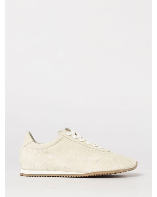 Totême White Flex Quilted Suede Sneakers