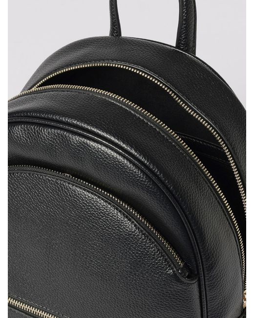 ERMANNO FIRENZE Black Grained Synthetic Leather Backpack