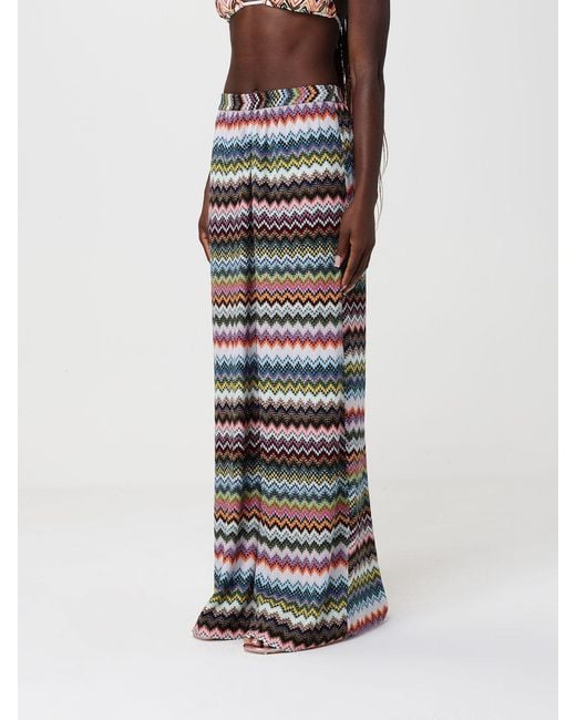 Missoni Multicolor Zig Zag Viscose Beach Pants