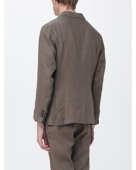 Manuel Ritz Gray Single Breasted Linen Blazer for men