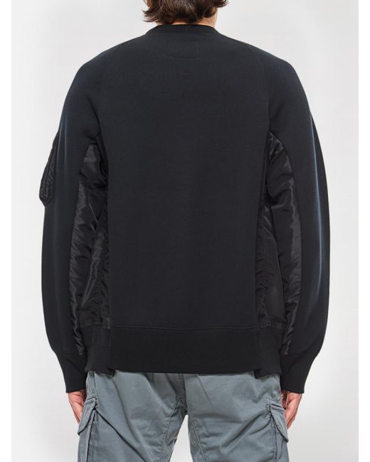 Felpa A Girocollo di Sacai in Black da Uomo