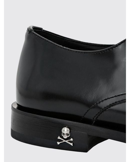 Philipp Plein White Polished Leather Derby Shoes for men